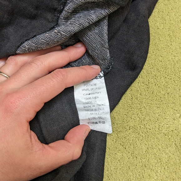 Pistache 100% Linen Top - Picture 3 of 4